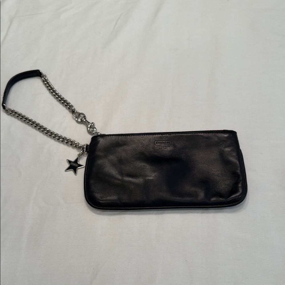 Coach Black Leather Wristlet